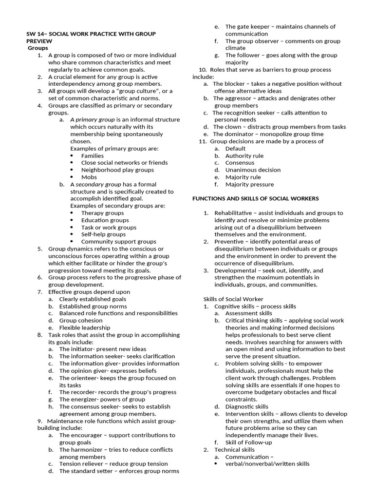 Group Dynamics in Social Work Practice | PDF | Information | Social Work