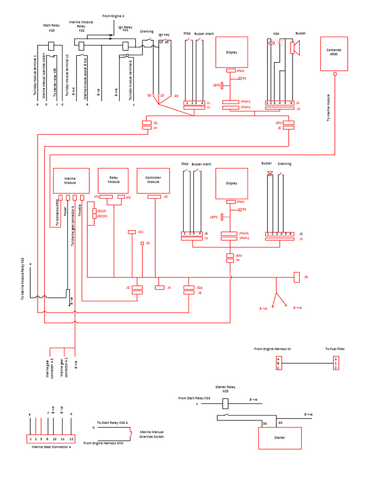 Marine Module Wiring Schematic | PDF | Manufactured Goods | Engines