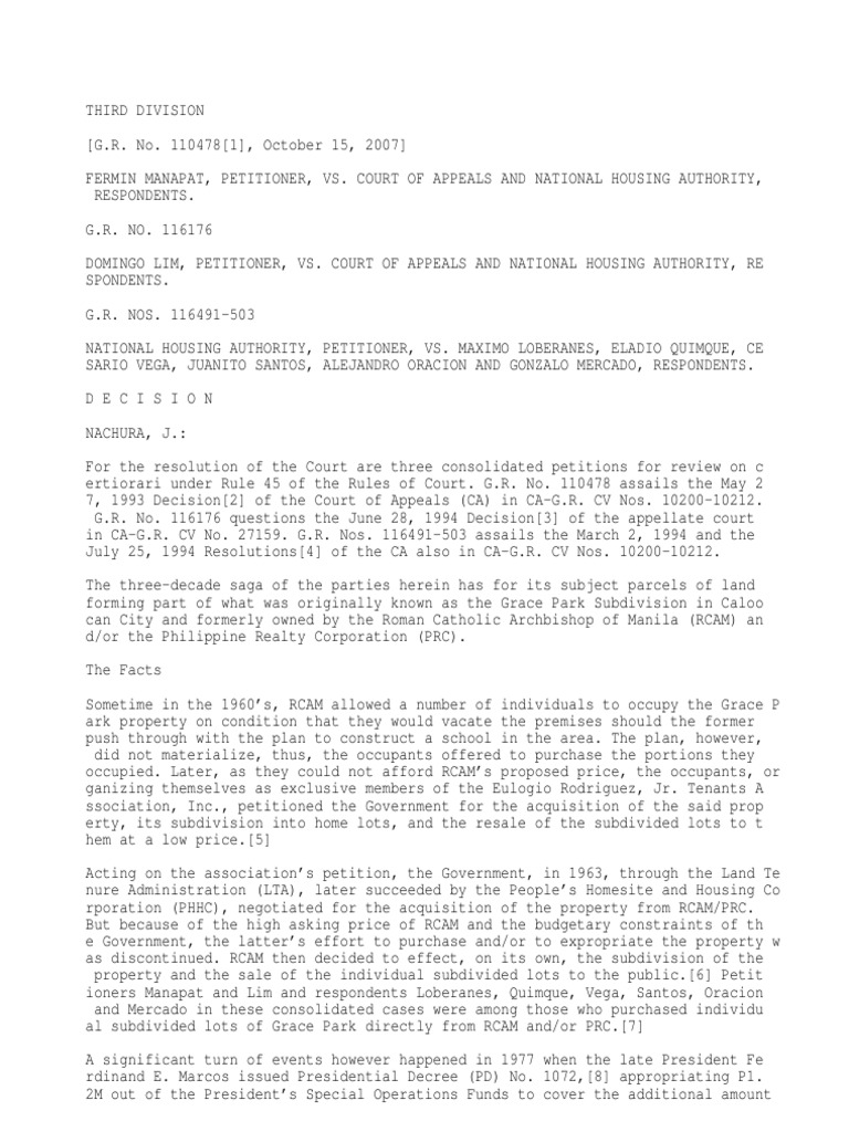 Grace Park Land Expropriation Cases | PDF | Eminent Domain | Public Law