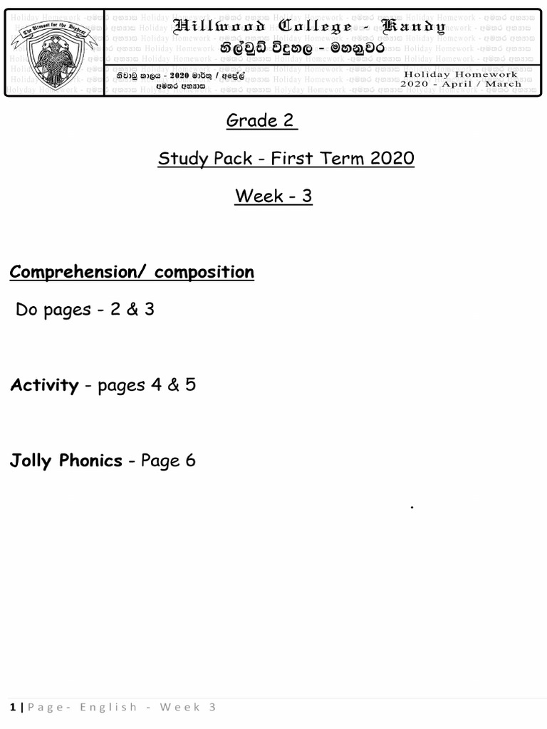 2 English - Week 3 | PDF
