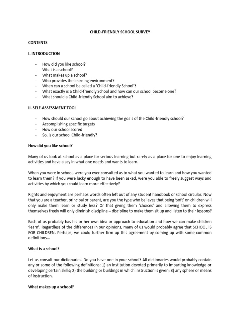 Child Friendly Policy | PDF | Teachers | Schools