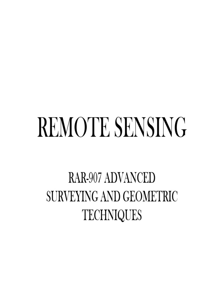 Remote Sensing Fundamentals Explained | PDF | Remote Sensing ...