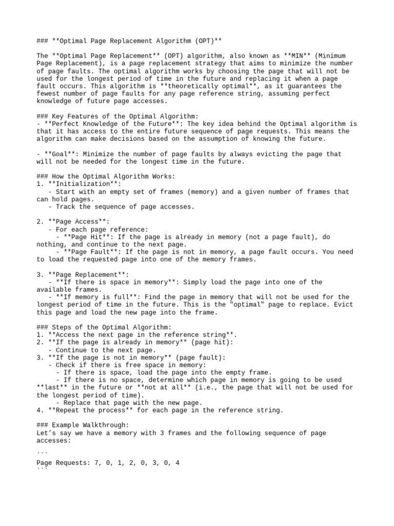 Optimal Page Replacement Algori | PDF | Algorithms | Applied Mathematics