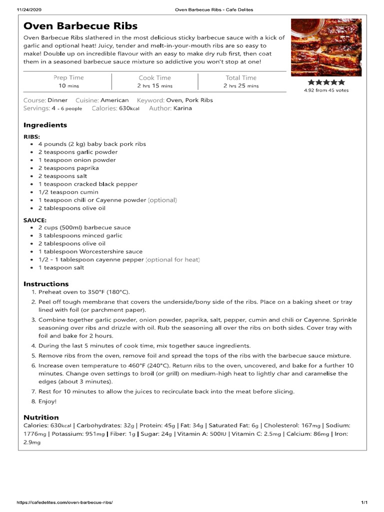 OvenCooked Ribs | PDF