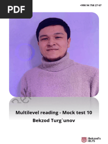 Multilevel reading - Mock test 10