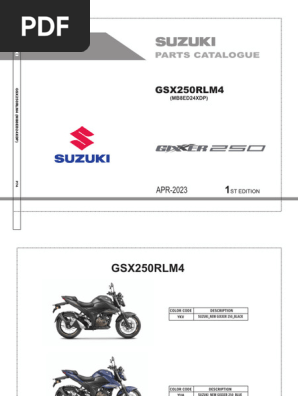 Suzuki GSX250RLM4 Parts Catalog | PDF | Vehicles | Motor Vehicle