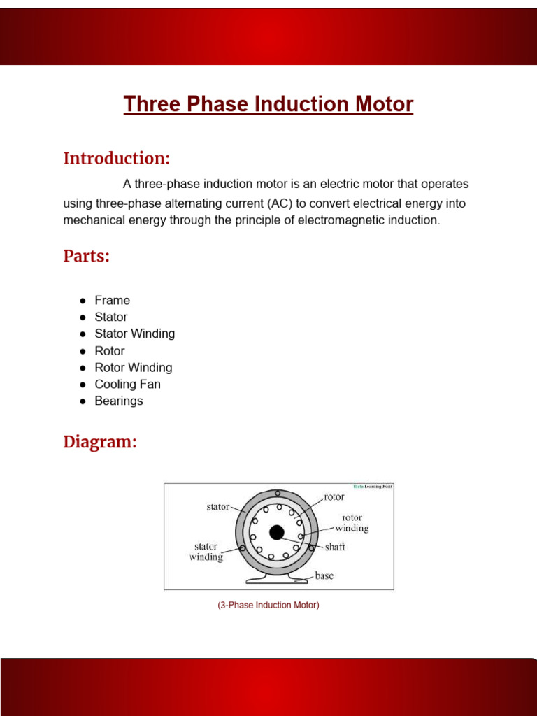 Three-Phase Induction Motor Overview | PDF | Electric Motor ...