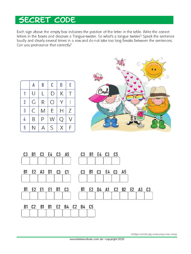 Secret Code Reading 5 | PDF