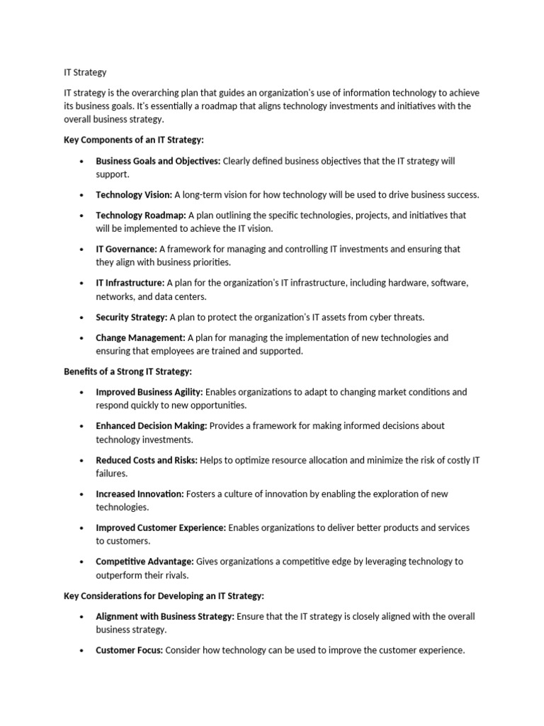 IT Strategy | PDF | Strategic Management | Innovation