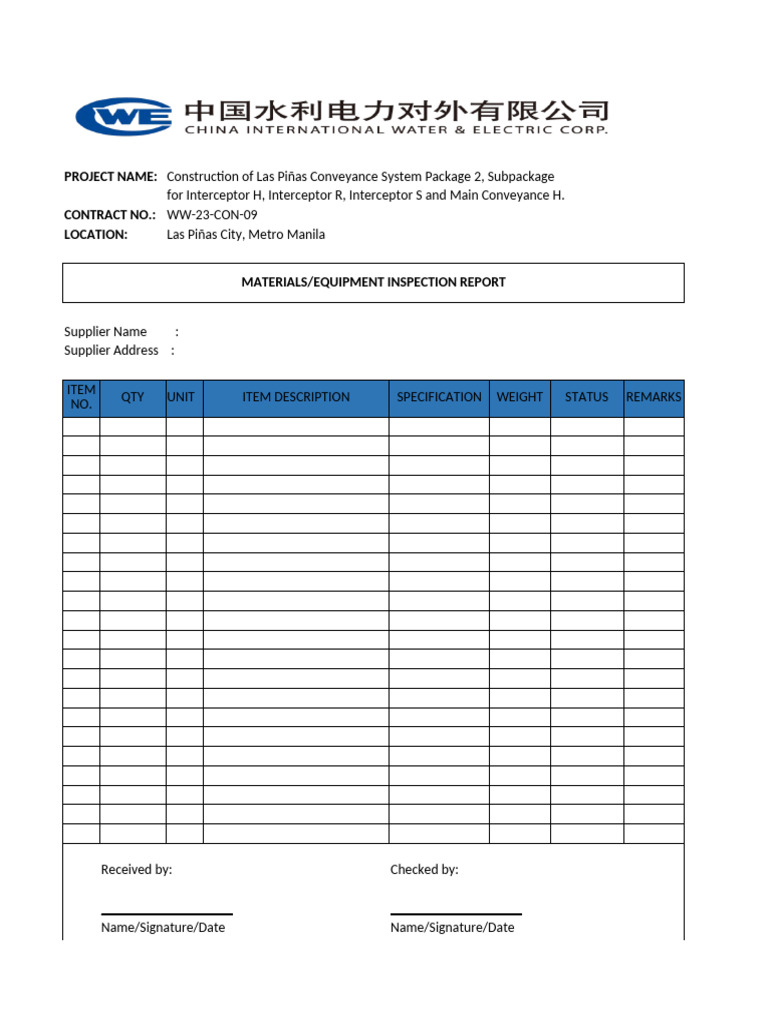 Las Piñas Conveyance System Inspection Report | PDF