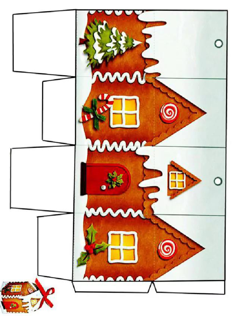 04 Gingerbread House Printable Box | PDF