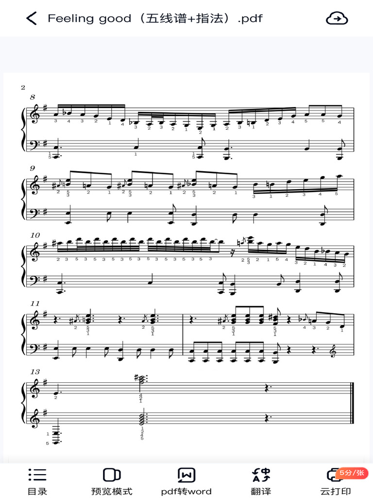 Feeling Good Piano Pdf