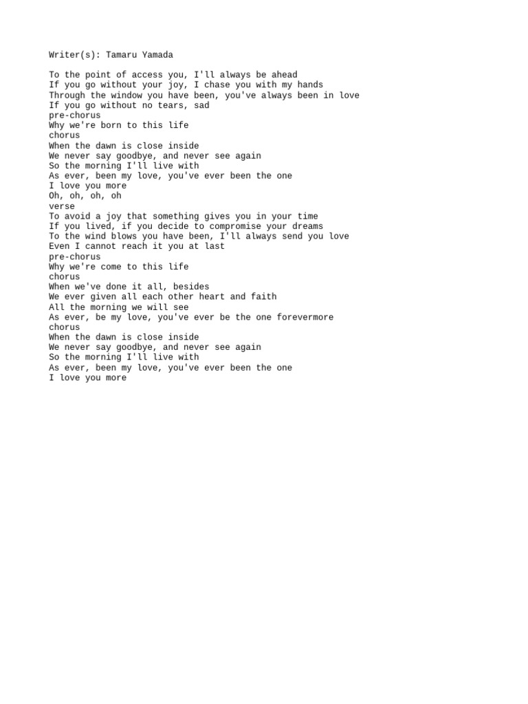 Ever be my love lyrics pdf