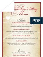 DSG Valentine's Day Menu