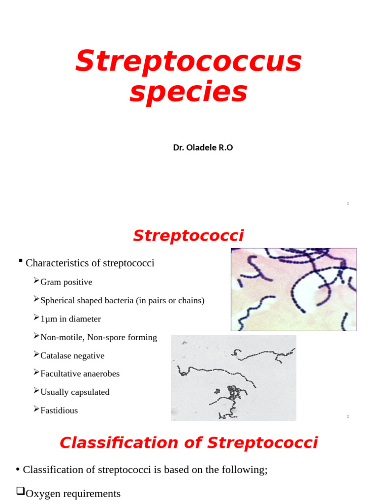 Characteristics and Classification of Streptococci | PDF ...