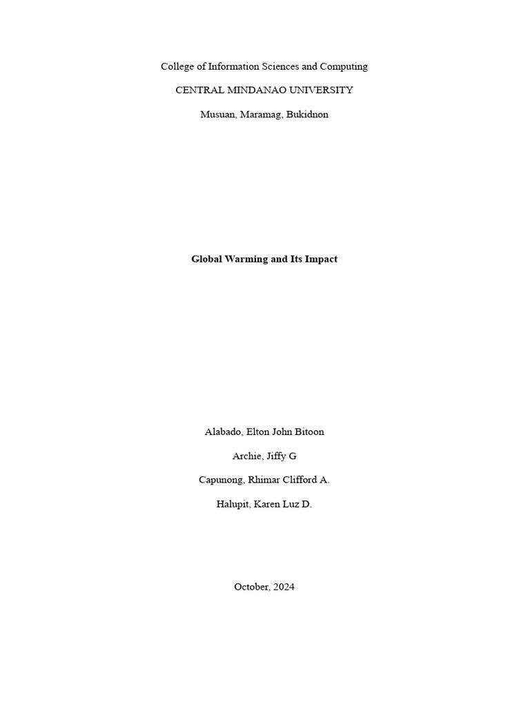 Global Warming: Urgent Call to Action | PDF | Climate Change ...
