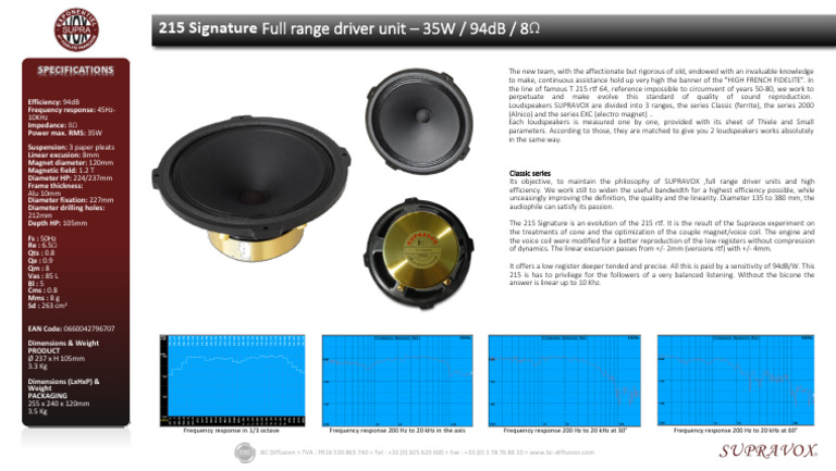 Supravox_215_Signature_Classic | PDF | Loudspeaker | Electrical Engineering