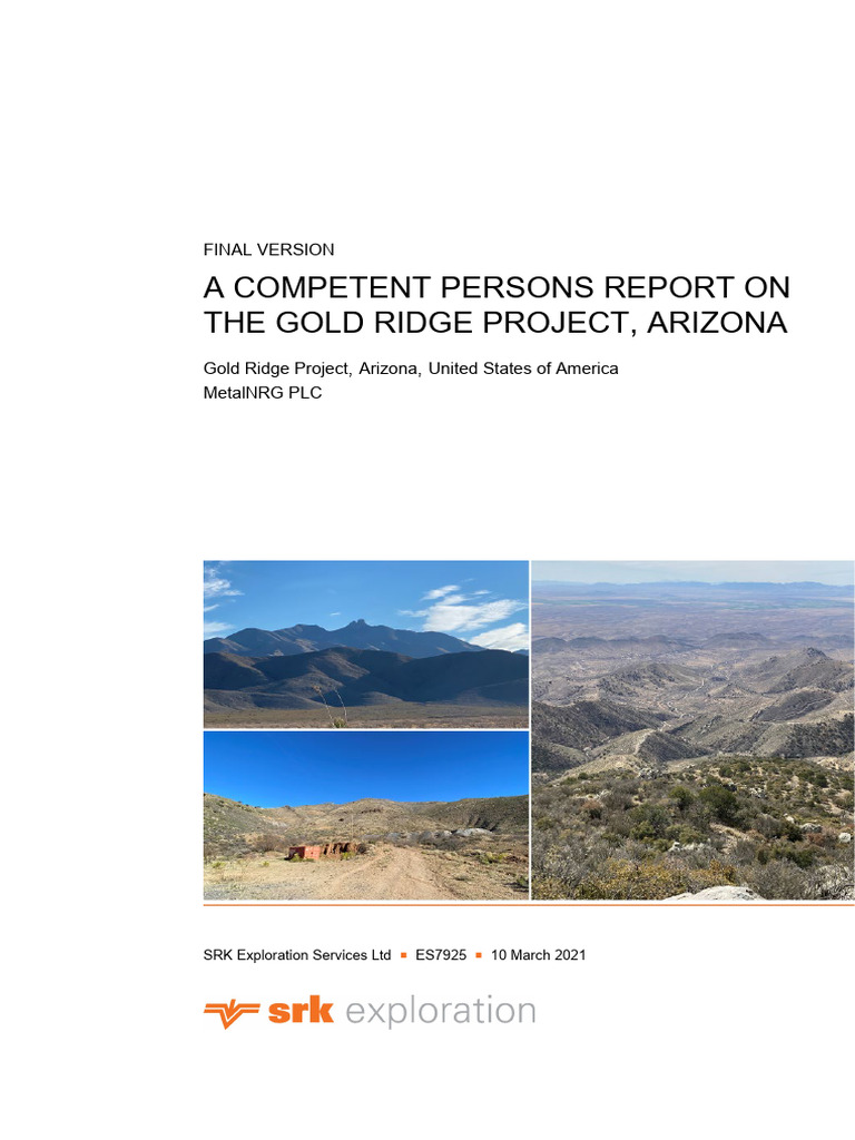Competent Persons Report: Gold Ridge Project | PDF | Mining | Mineral ...