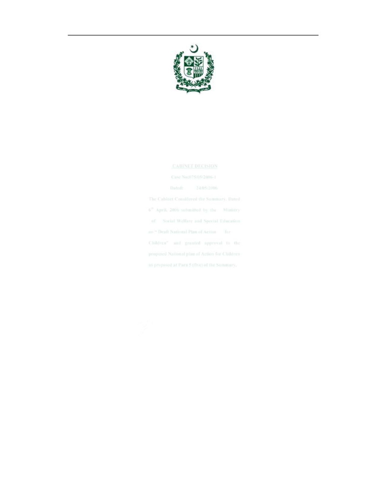 National Action Plan for Children 2005 | PDF | Malnutrition | Public Health