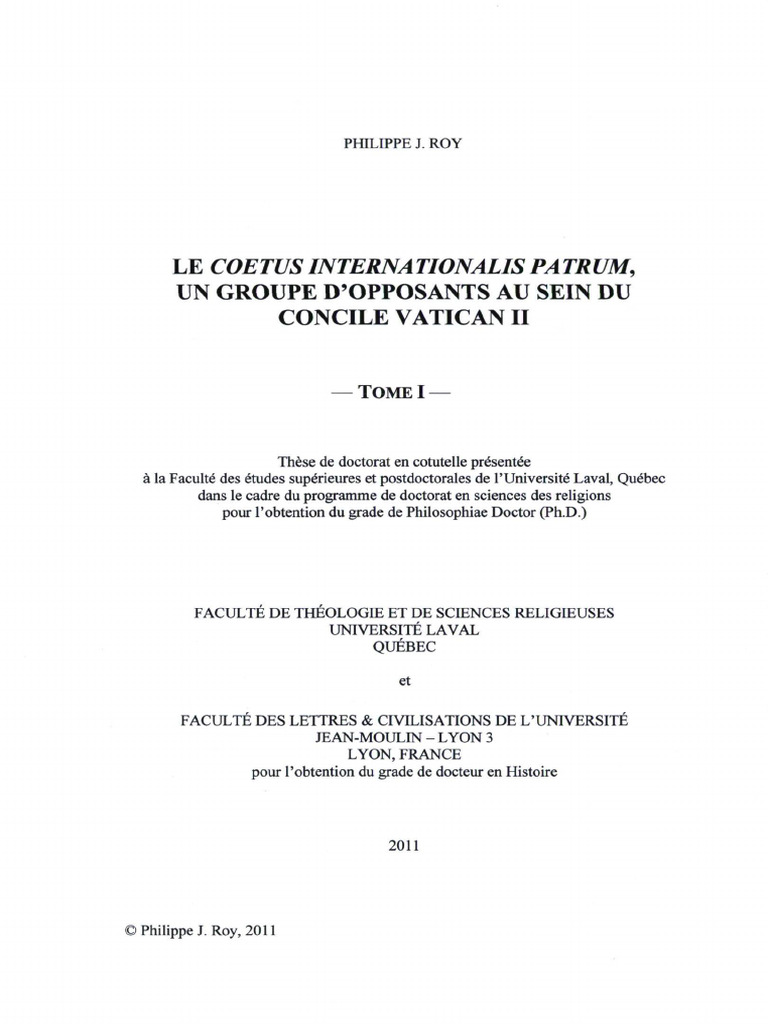 Coetus Internationalis Patrum au Vatican II | PDF | IIe concile ...