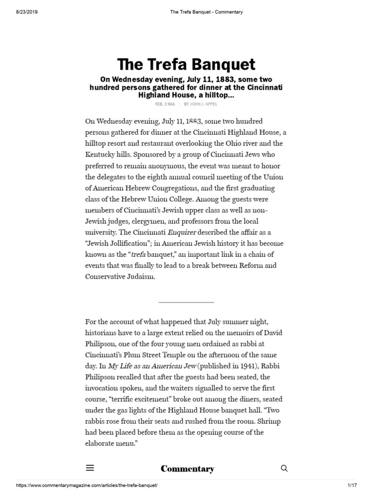 The banquet commentary pdf reform judaism jews and judaism