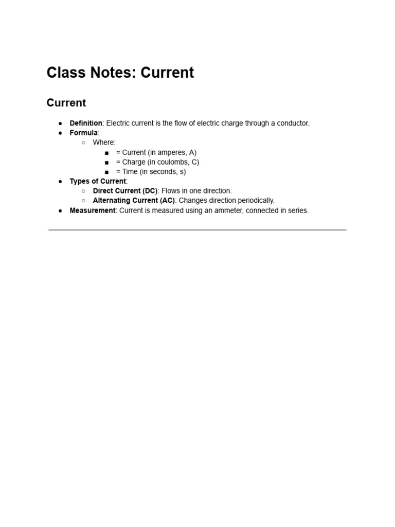 Understanding Electric Current Basics | PDF