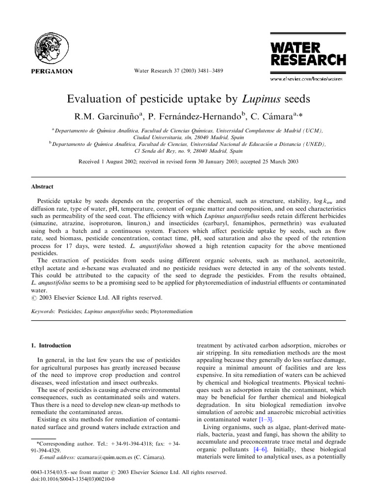 5 - Water Research - 2003 - Compressed | PDF | High Performance Liquid ...