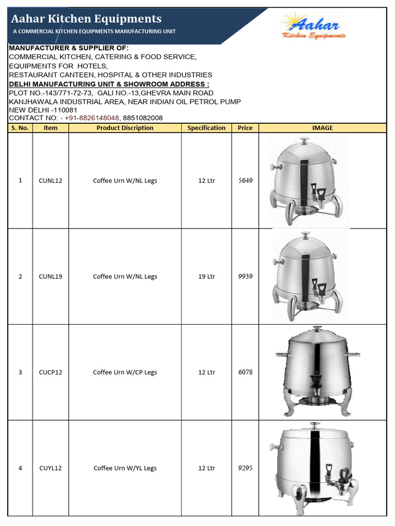 Commercial Kitchen Equipment Supplier | PDF | Baking | Oven