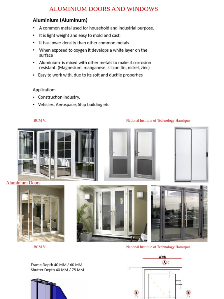 Aluminium Doors and Windows Overview | PDF | Window | Door