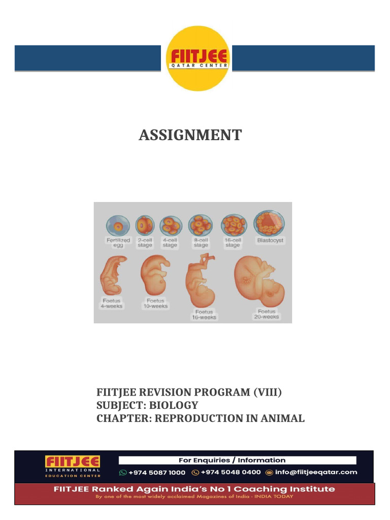 Biology Assignment: Animal Reproduction | PDF