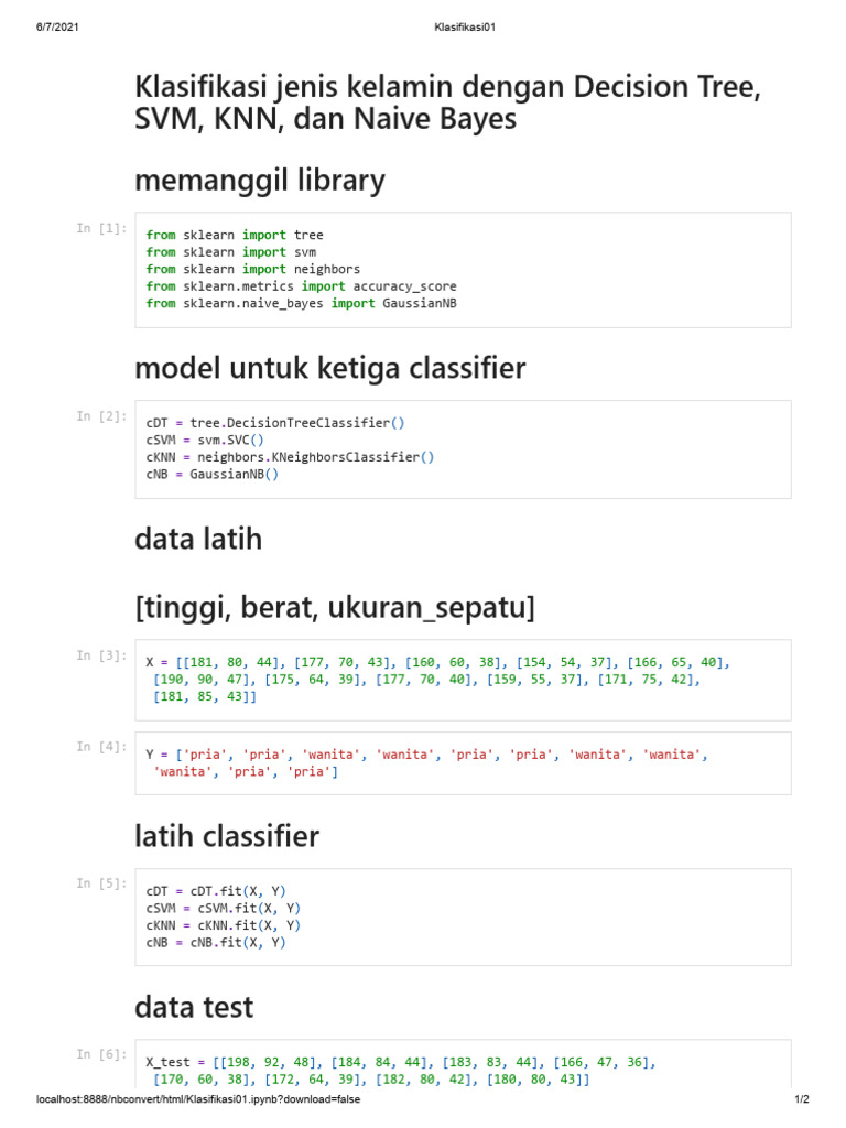 Klasifikasi Array dengan Python | PDF | Learning | Information Science