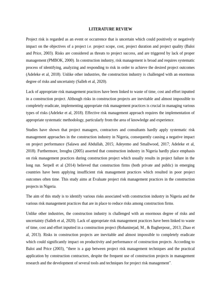 Evaluating Construction Risk Management in Nigeria | PDF | Risk | Risk ...