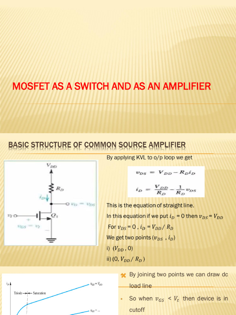 MOSFET As An Amplifier | PDF