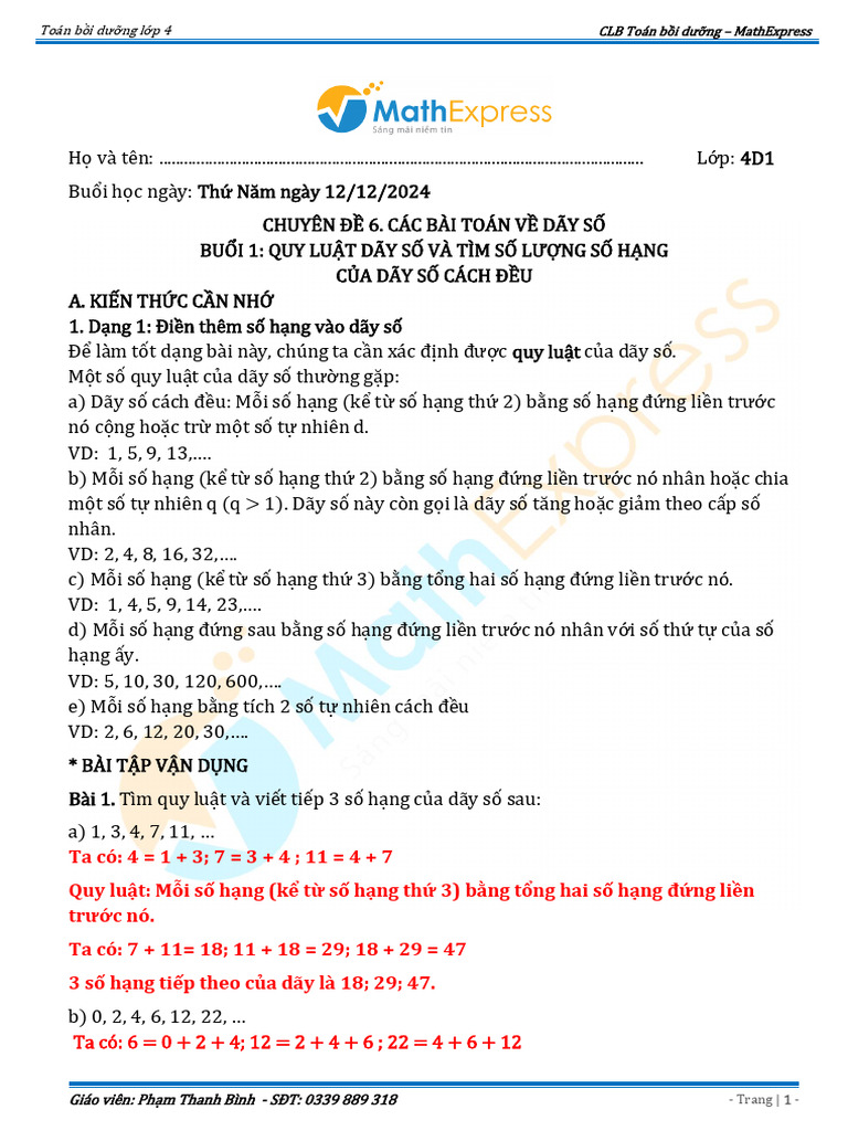 BC4D1.12122024.NDBH + BTVN Dãy Số (B1) | PDF