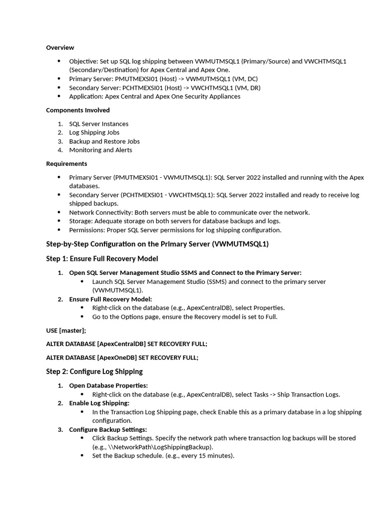 SQL Logshipping - Eventus | PDF | Databases | Backup