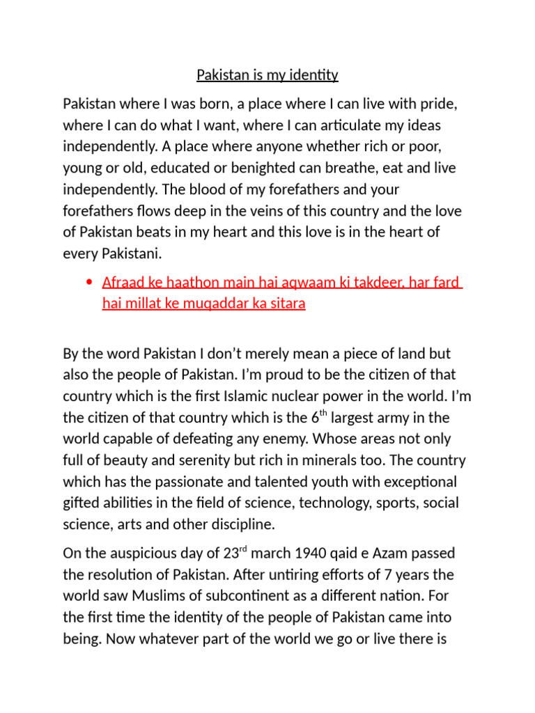 Proudly Embracing My Pakistani Identity | PDF