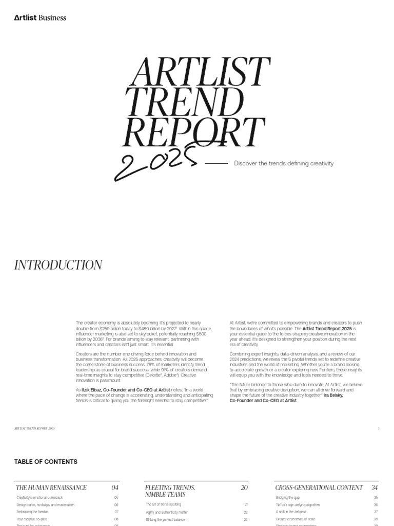 Artlist Trend Report 2025 Insights | PDF | Brand | Regulatory Compliance