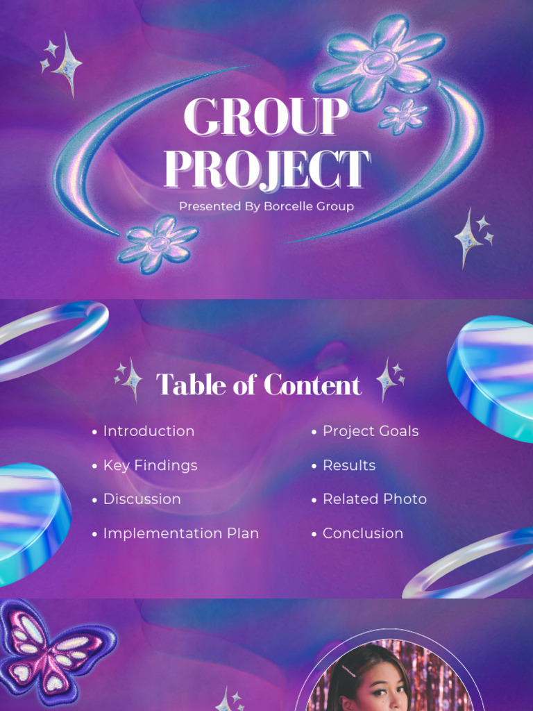 Purple and Blue Gradient Group Project Presentation | PDF