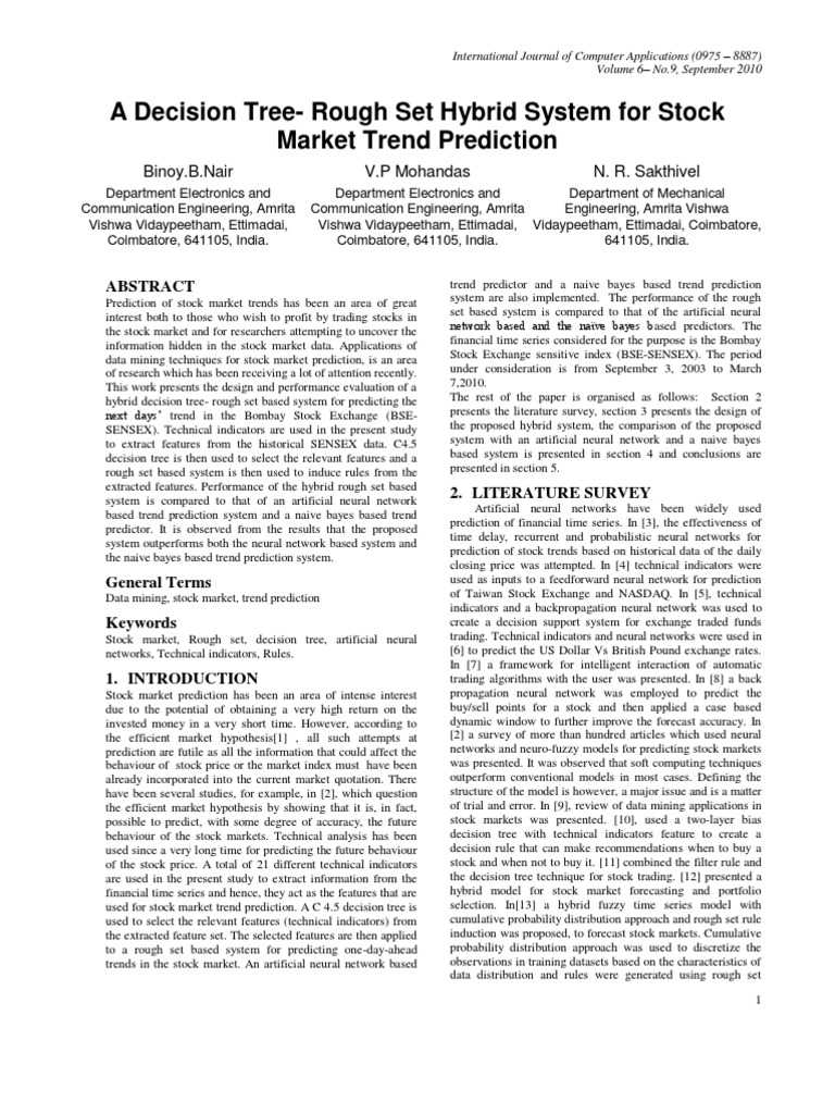 A Decision Tree-Rough Set Hybrid System For Stock Market Trend ...