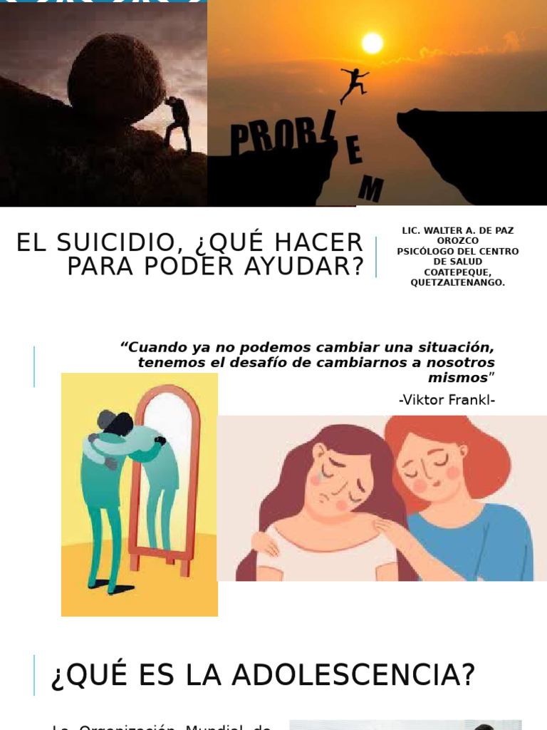 Prevención del Suicidio en Adolescentes | PDF | Suicidio | Las emociones