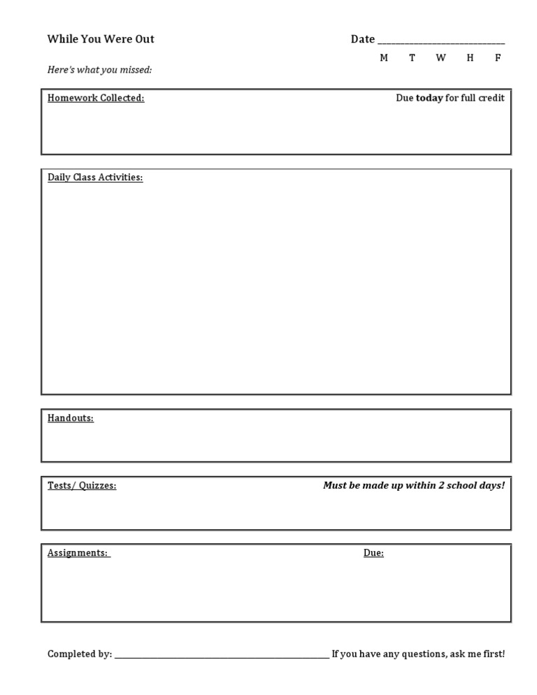 Class Absence Summary Template | PDF | Career & Growth