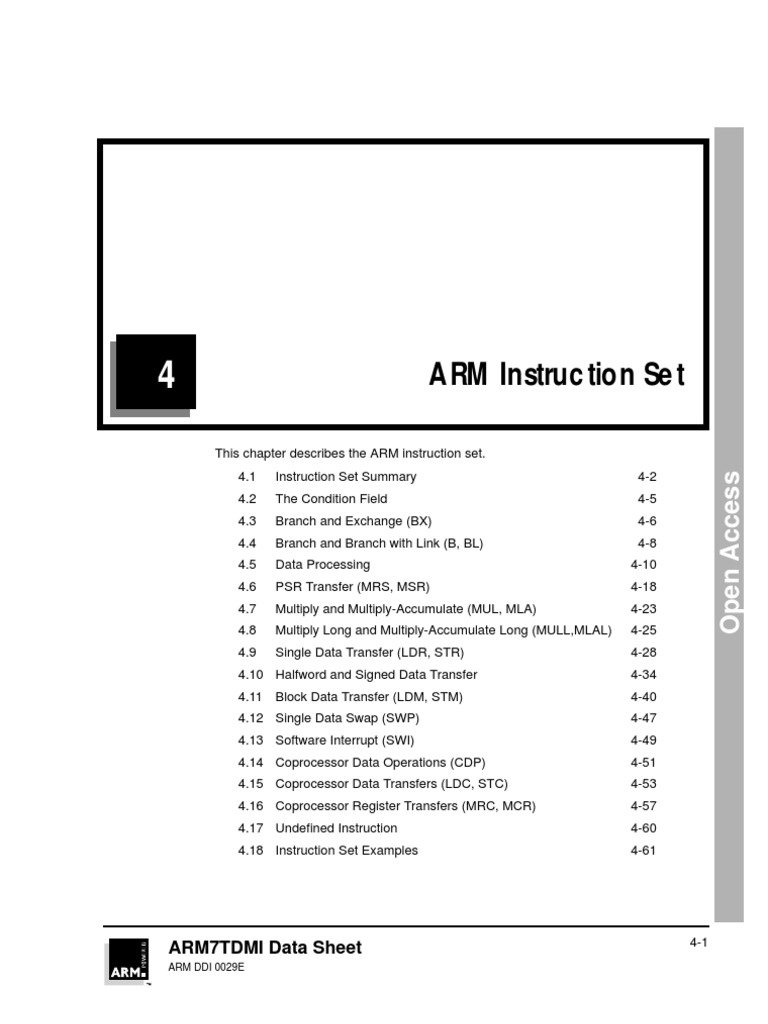 Downloads PDF Arm ARM Instruction Set Instruction Set Arm Architecture