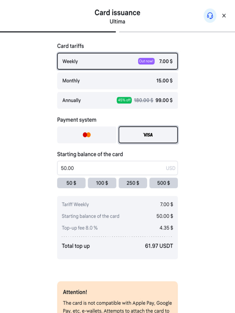 Card Tariffs and Payment Details | PDF
