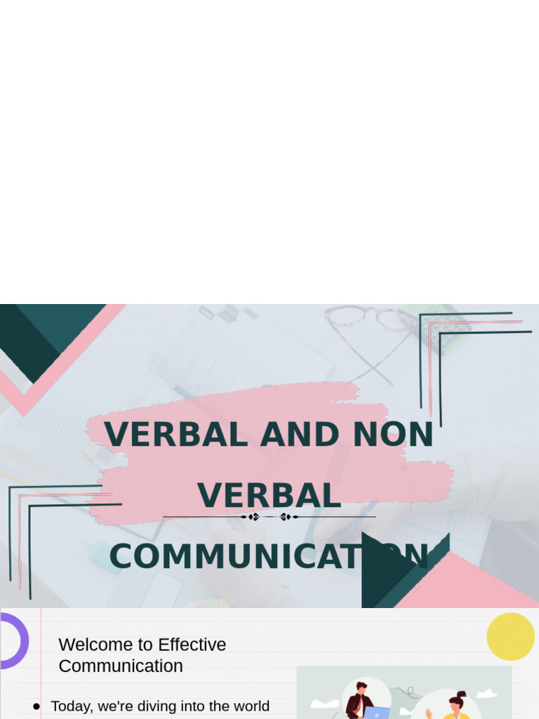 Verbal and Non Verbal Communication | PDF | Nonverbal Communication ...