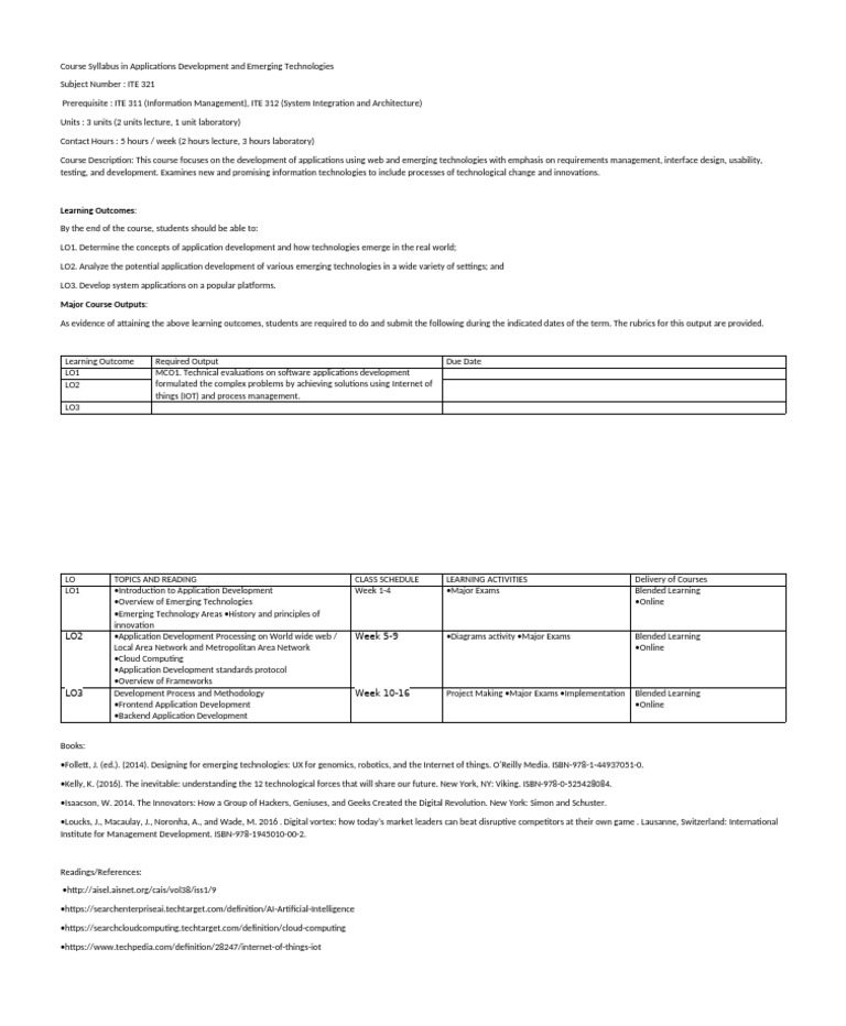 Applications Development Syllabus | PDF | Application Software | Usability
