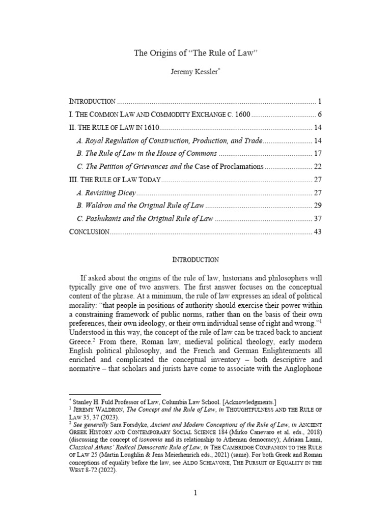 Origins of the Rule of Law Explained | PDF | Rule Of Law | Common Law