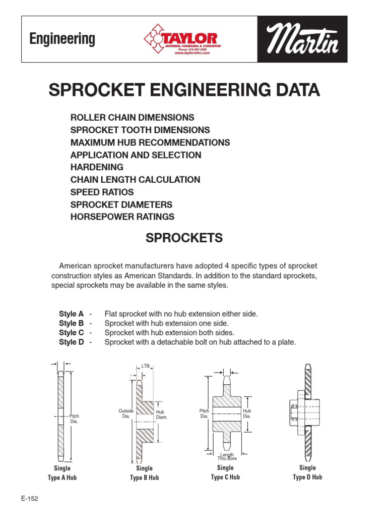 Sprocket Engineering Data | PDF | Manufactured Goods | Mechanical ...