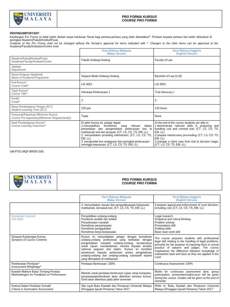 Proforma Advo I 2023 2024 | PDF | Justice | Crime & Violence