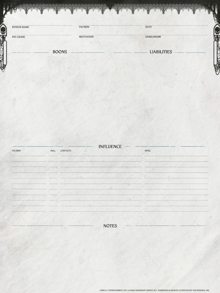 IM Patron Sheet 230323 | PDF