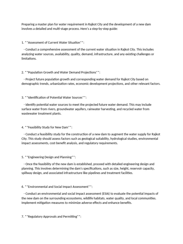 Water Management Plan for Rajkot City | PDF | Water | Groundwater